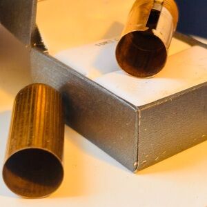 Vintage mid 20th century Brass Cylinder lipstick Case